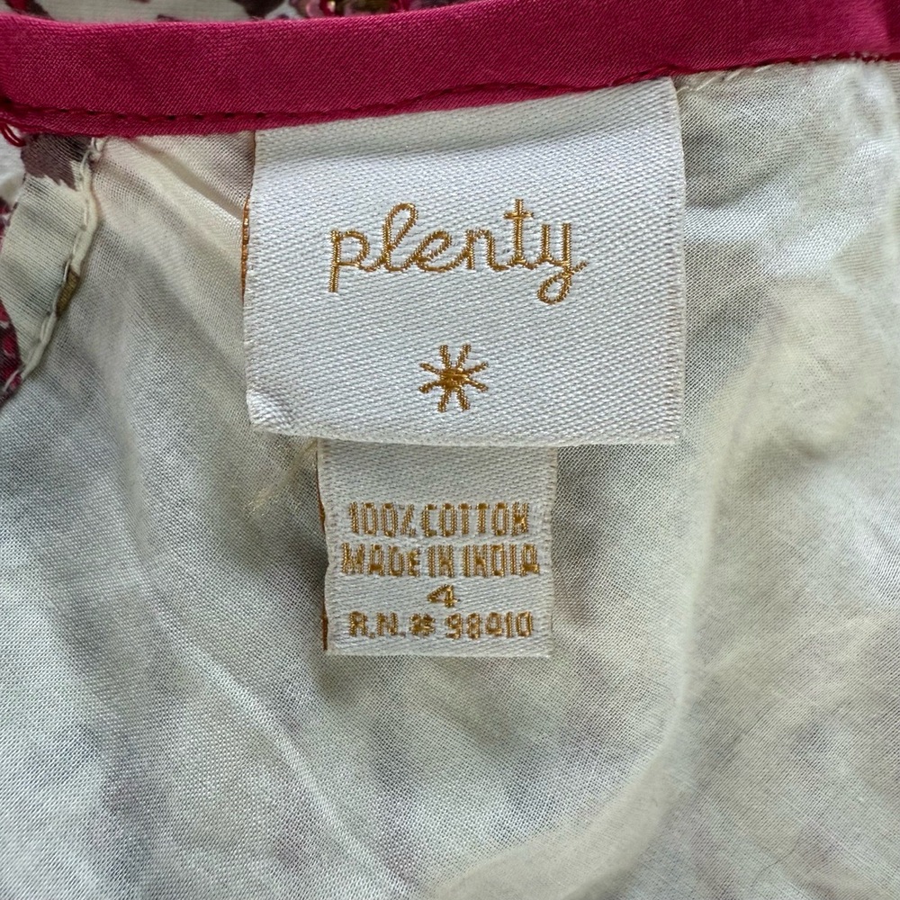 Anthropologie Plenty Dress Women Size 4 White Boho Sundress Beaded Straps Cotton - Picture 6 of 9